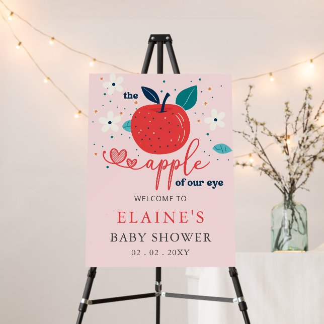 Apple of Our Eye Baby Shower Welcome Sign (In Situ (Stand))