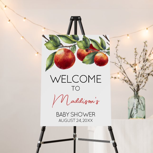 Apple of Our Eye Baby Shower Welcome Sign (In Situ (Stand))