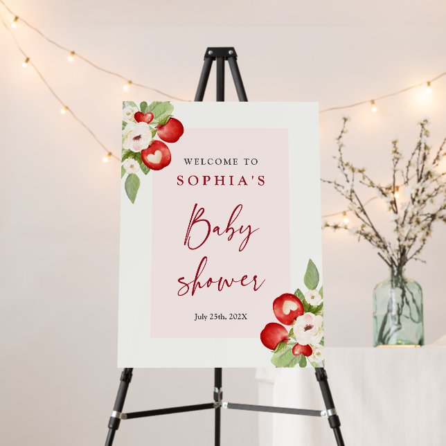 Apple of Our Eye Baby Shower Welcome sign (In Situ (Stand))