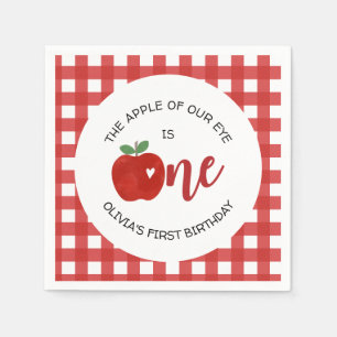 Apple of our eye birthday napkins