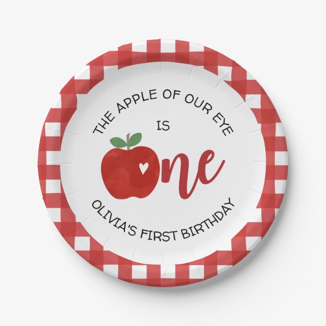 Apple of our eye birthday paper plates (Front)