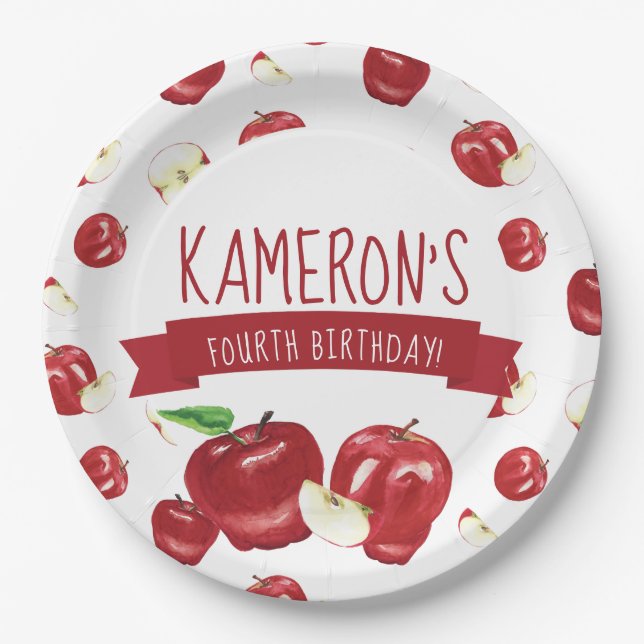 Apple of Our Eye, Birthday Party Any Age Paper Plates (Front)