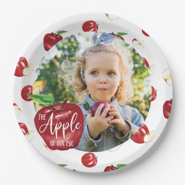 Apple of Our Eye, Birthday Party Any Age Paper Plates (Front)