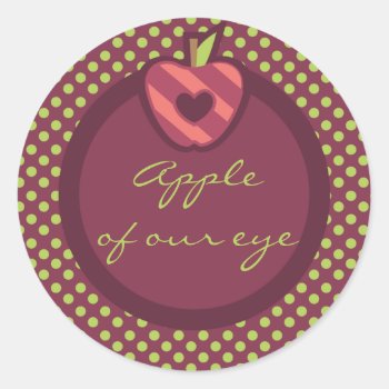 Apple Of Our Eye Birthday Party Stickers by youreinvited at Zazzle