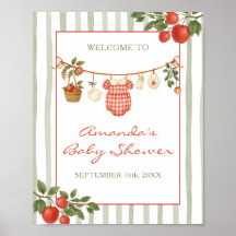 Apple of our Eye Clothesline Baby Shower Welcome