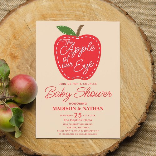 Apple of our Eye Couples Baby Shower Invitation