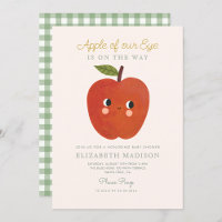 Apple of our eye cute Apple Baby Shower Invitation