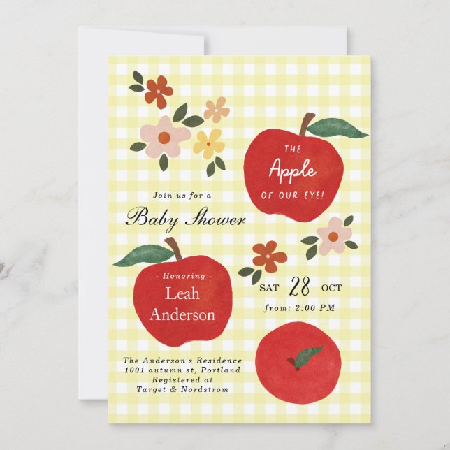 Apple of Our Eye Fall Apple Baby Shower Invitation (Front)