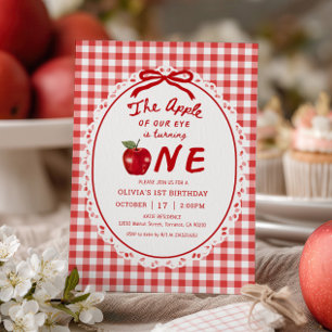 Apple of Our Eye Fall Apple Girl 1st Birthday Invitation