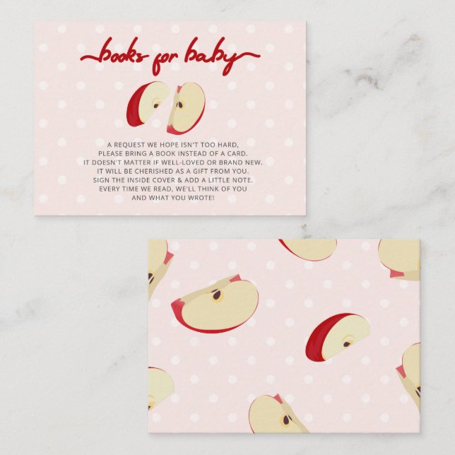 Apple of Our Eye Fall Baby Shower Book Request  Enclosure Card (Front/Back)