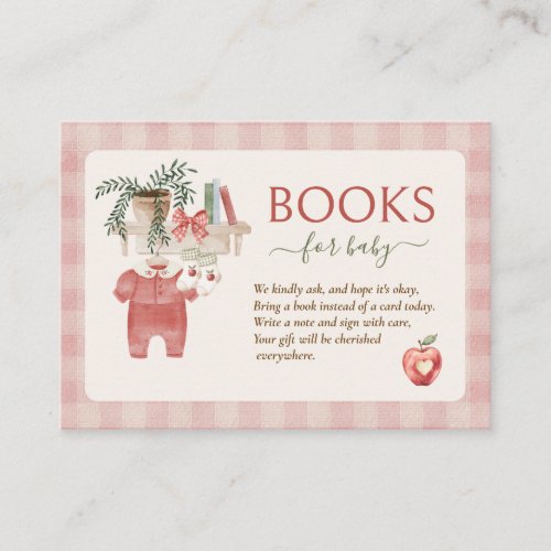 Apple of our eye fall Baby Shower books for baby Enclosure Card