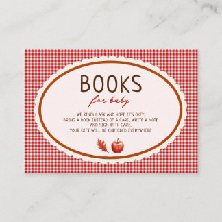 Apple Of Our Eye Fall Baby Shower BOOKS FOR BABY Enclosure Card