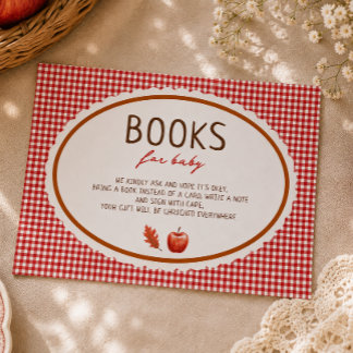Apple Of Our Eye Fall Baby Shower BOOKS FOR BABY Enclosure Card