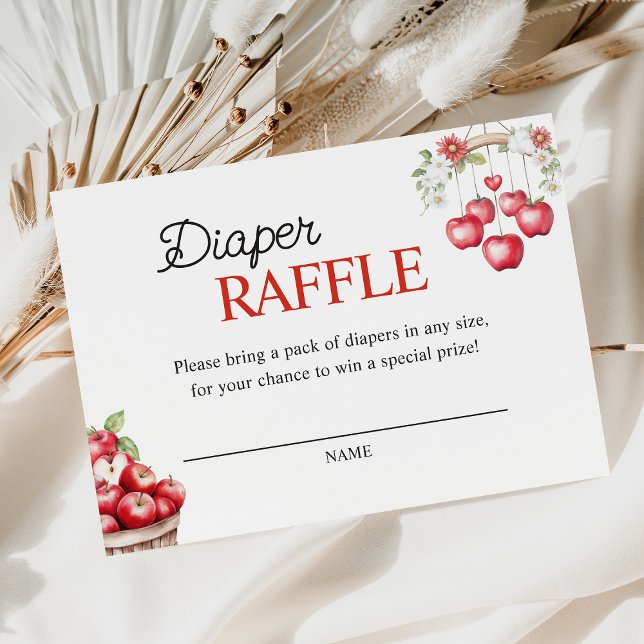 Apple of Our Eye Fall Baby Shower Diaper Raffle Enclosure Card (Creator Uploaded)