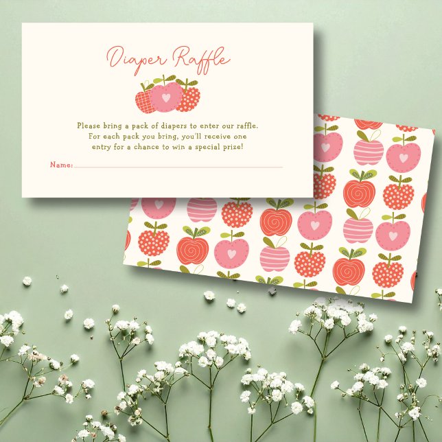 Apple of Our Eye Fall Baby Shower Diaper Raffle Enclosure Card (Creator Uploaded)