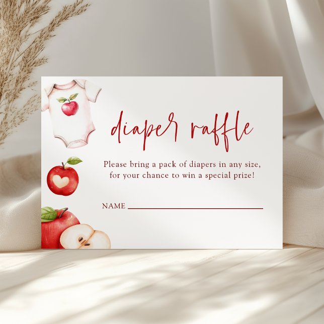 Apple of Our Eye Fall Baby Shower Diaper Raffle Enclosure Card (Creator Uploaded)