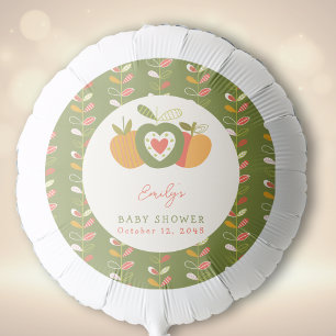 Apple of Our Eye Fall Baby Shower Green Balloon