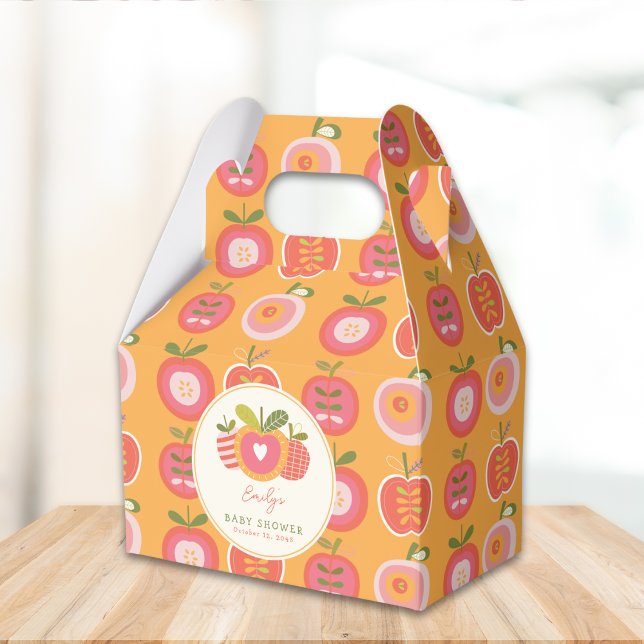 Apple of Our Eye Fall Baby Shower Green Favor Boxes (Creator Uploaded)