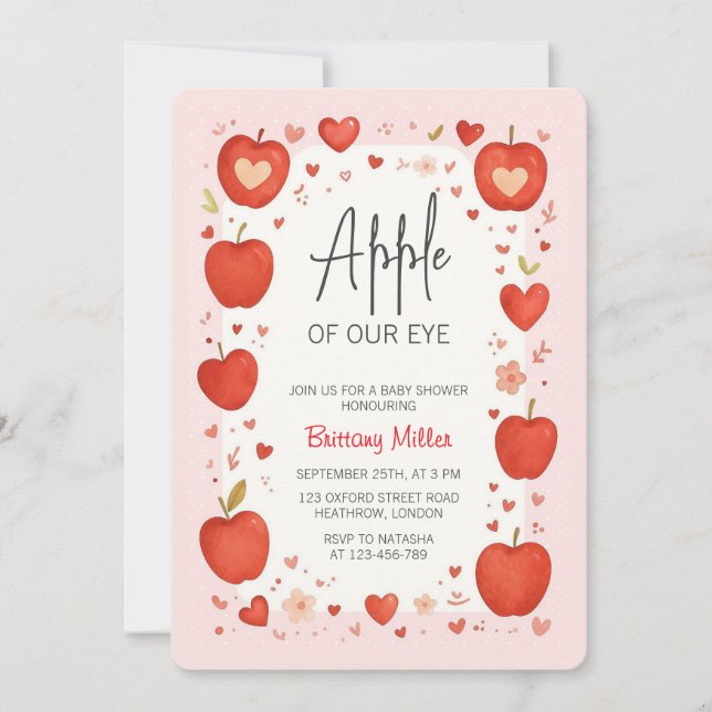 Apple of Our Eye Fall Baby Shower  Invitation (Front)