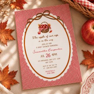 Apple Of Our Eye Fall Baby Shower Invitation