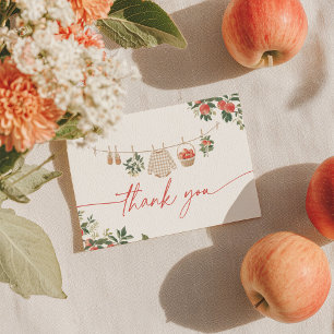 Apple of Our Eye Fall Baby Shower Letterpress Thank You Card