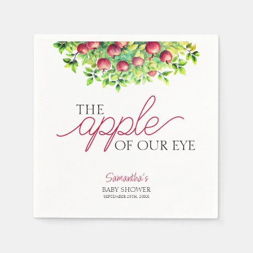 Apple of Our Eye Fall Baby Shower Paper Napkin