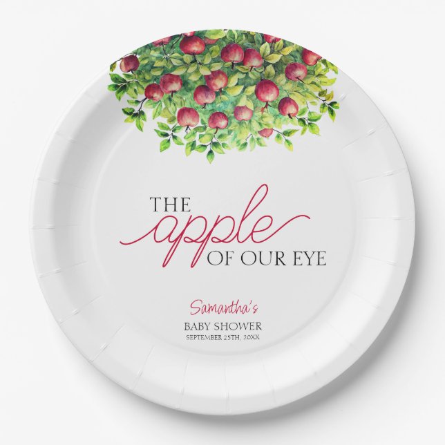 Apple of Our Eye Fall Baby Shower Paper Plates (Front)
