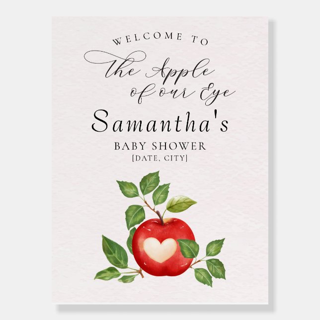 Apple Of Our Eye Fall Baby Shower Welcome Sign (Front)