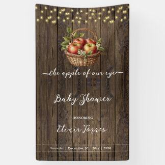 Apple Of Our Eye Fall Floral Wood Baby Shower Banner