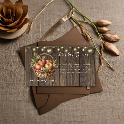 Apple Of Our Eye Fall Floral Wood Baby Shower Enclosure Card