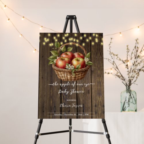 Apple Of Our Eye Fall Floral Wood Baby Shower Foam Board