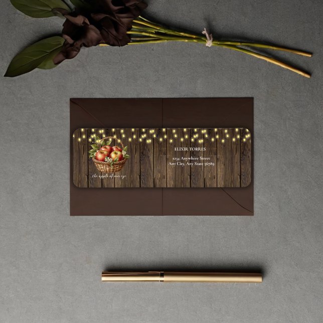 Apple Of Our Eye Fall Floral Wood Baby Shower Label (Creator Uploaded)