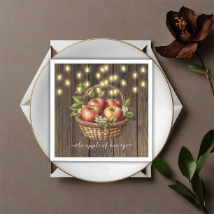 Apple Of Our Eye Fall Floral Wood Baby Shower Napkins
