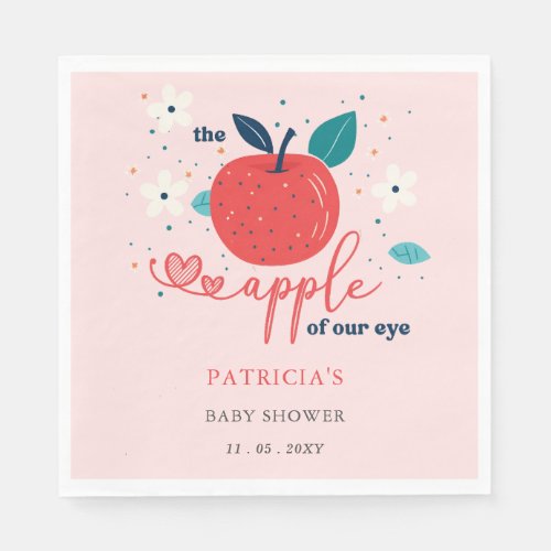 Apple of Our Eye Fall Girl Baby Shower Napkins