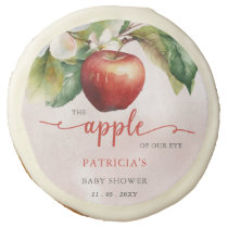 Apple of Our Eye Fall Girl Baby Shower Sugar Cookie