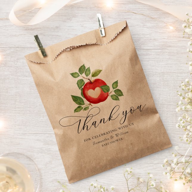 Apple Of Our Eye Fall Harvest Rustic Baby Shower Favor Bag (Clipped)