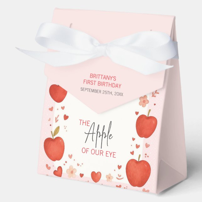 Apple of Our Eye Fall Themed Birthday Favor Boxes (Front)