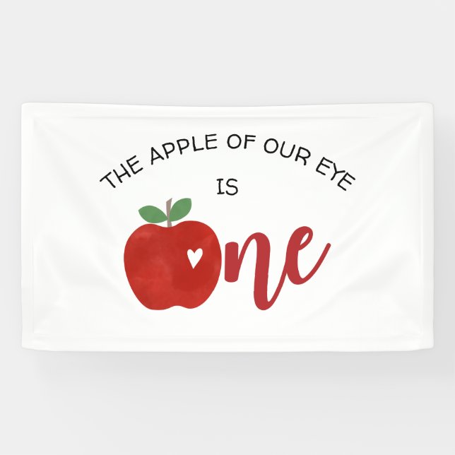 Apple of our Eye first birthday Banner (Horizontal)