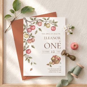 Apple Of Our Eye First Birthday Invitation