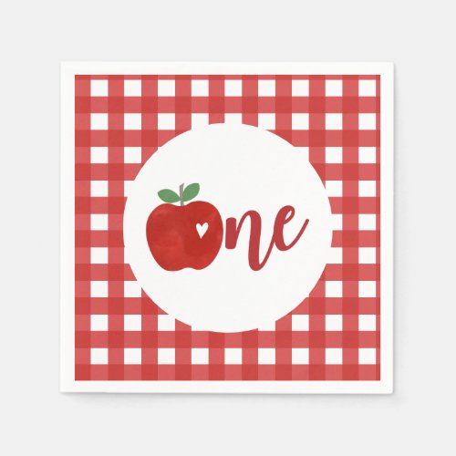 Apple of our Eye first birthday Napkins
