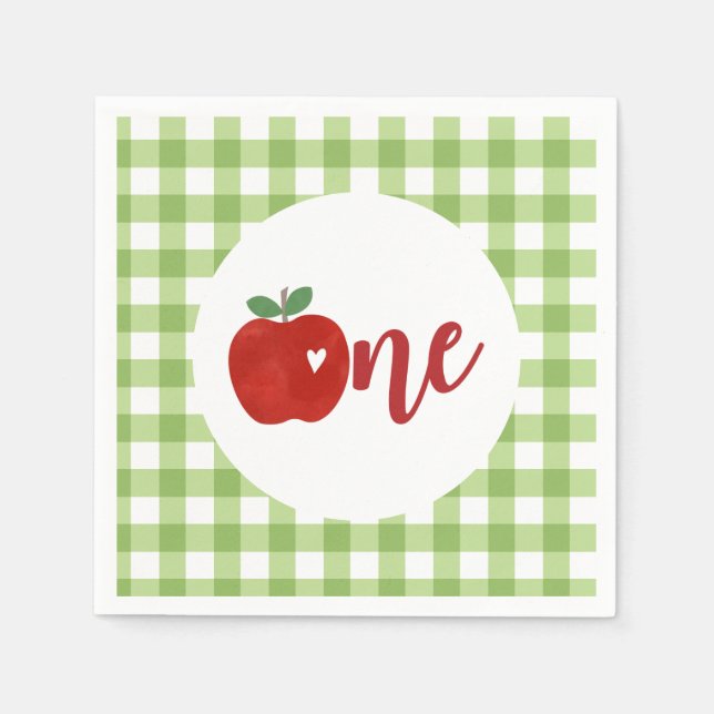 Apple of our Eye first birthday Napkins (Front)