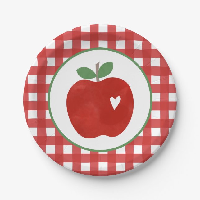 Apple of our Eye first birthday Paper Plates (Front)