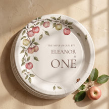 Apple Of Our Eye First Birthday Paper Plates