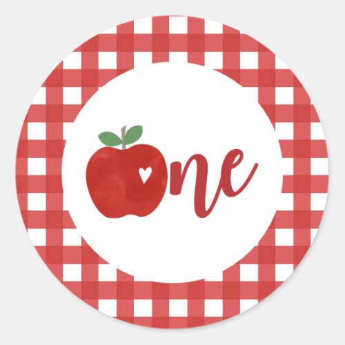 Apple of our Eye first birthday Paper Plates Class Classic Round Sticker