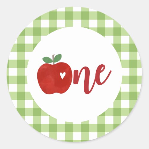 Apple of our Eye first birthday Paper Plates Classic Round Sticker