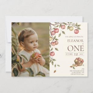 Apple Of Our Eye First Birthday Photo Invitation