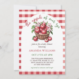 Apple of Our Eye Floral Baby Shower Invitation