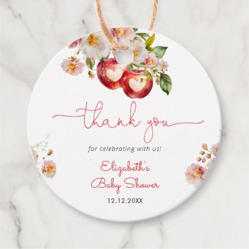 Apple of Our Eye Fruit Baby Shower Thank You Favor Tags