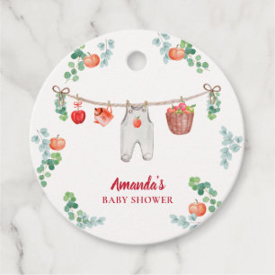Apple Of Our Eye Garden Clothesline Baby Shower Favor Tags