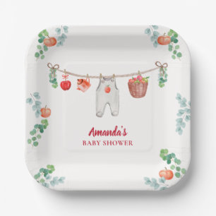 Apple Of Our Eye Garden Clothesline Baby Shower Paper Plates